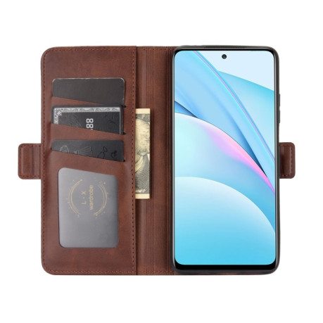 Чехол-книжка Dual-side Magnetic Buckle для Xiaomi Mi 10T Lite - коричневый