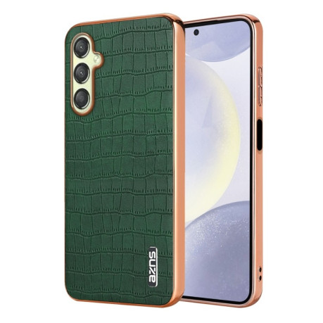 Чехол AZNS Electroplated Frame Crocodile Texture на Samsung Galaxy A16 5G - зеленый