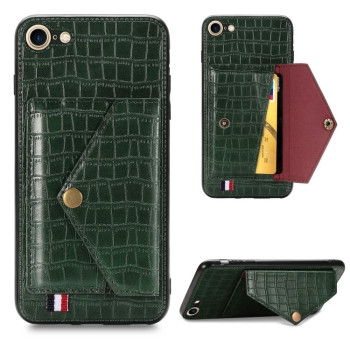 Чехол Crocodile Pattern Shatter-resistant на iPhone SE 3/2 2022/2020/7/8 - зеленый