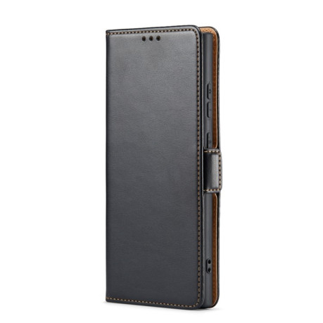 Кожаный чехол-книжка Fierre Shann Genuine leather на Samsung Galaxy S23 Ultra 5G - черный