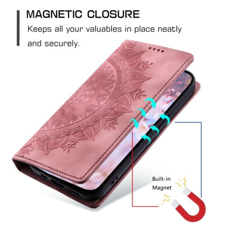 Чехол-книжка Totem Embossed Magnetic Leather для Google Pixel 8 Pro - розовое золото