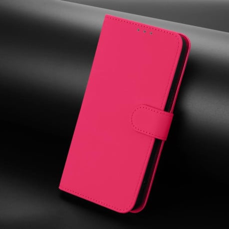 Чехол-книжка с мягким покрытием (Skin Feel) со шнурком на Xiaomi Poco M7 4G 169mm - пурпурно-красный