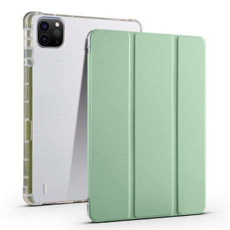Чохол-книжка 3-fold Clear TPU Smart Leather Tablet Case with Pen Slot для iPad Pro 11 2024 - зелений