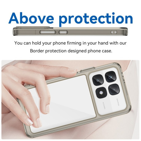 Противоударный чехол Colorful Acrylic Series для Xiaomi 14T Pro - прозрачно-серый