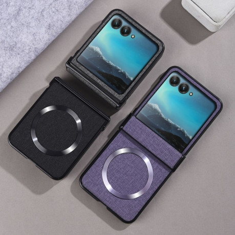 Протиударний чохол Three-stage Folding Magsafe Cloth Texture на Motorola Razr 50 - зелений