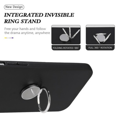 Противоударный чехол Matte with Ring Holder для Xiaomi Redmi Note 14 4G 164.48mm - серебристый