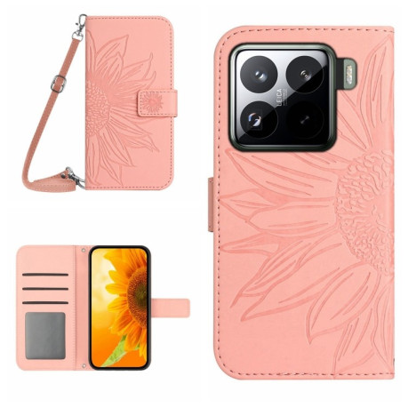 Чохол-книжка Skin Feel Sun Flower для Xiaomi 15 Pro - рожевий