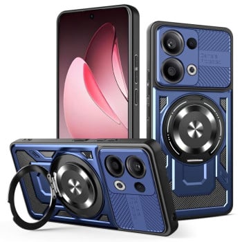 Ударозащитный чехол Armor Rotating Holder MagSafe на OPPO Reno13 5G - синий