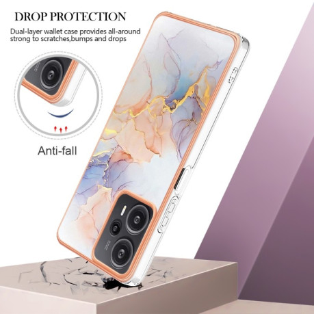 Противоударный чехол Electroplating IMD для Xiaomi Redmi Note 12 Turbo/Poco F5 - Marble