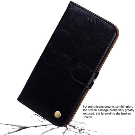 Шкіряний чохол-книжка Business Style Oil Wax Texture на iPhone XS Max- чорний