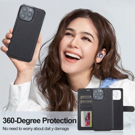 Чохол-книжка LCIMEEKE L2 Series Detachable Magsafe для iPhone 16 Pro - чорний