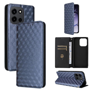 Чехол-книжка Cubic Grid с фактурой Calf на OnePlus Turbo 6 / Turbo 6V / Nord 6 — синий