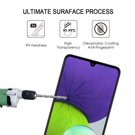 Защитное стекло Full Glue Full Screen для Samsung Galaxy A22 4G - черное