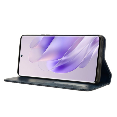 Чехол-книжка Magnetic Buckle Retro Crazy Horse Texture на Infinix Zero 30 4G - синий