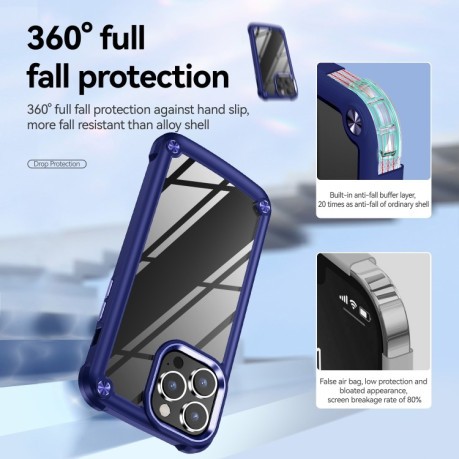 Противоударный чехол Lens Protection на iPhone 15 Pro Max - синий