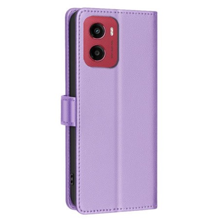 Чехол-книжка Litchi Texture RFID Anti-theft Leather для Motorola Moto G05 - фиолетовый