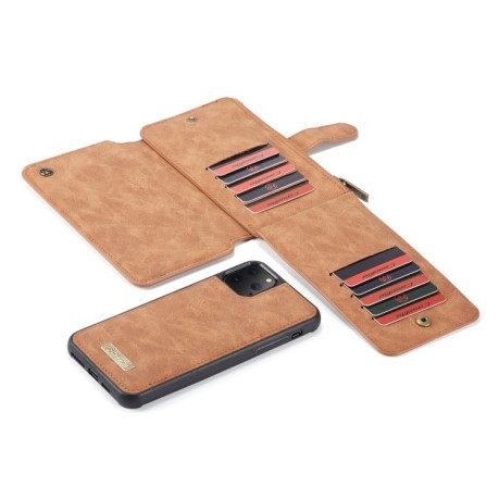 Шкіряний чохол-гаманець CaseMe-007 Detachable Multifunctional на iPhone 11 Pro Max - коричневий