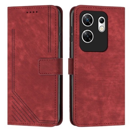 Чехол-книжка Skin Feel Stripe Pattern для Infinix Zero 30 4G - красный