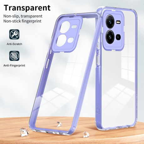 Противоударный чехол Clear Color Frame для Vivo V25 5G / V25e 4G - фиолетовый