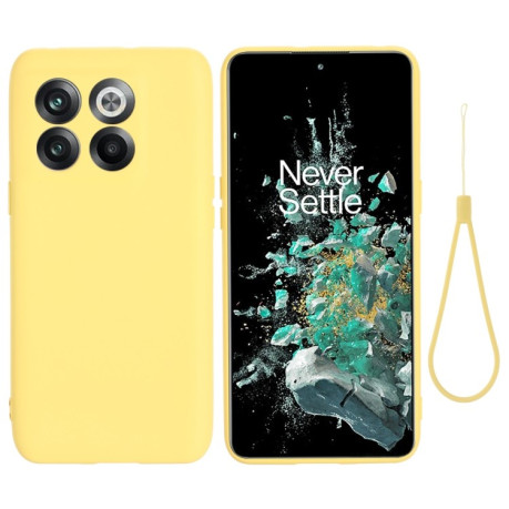 Силиконовый чехол Solid Color Liquid Silicone на OnePlus 10T 5G / ACE Pro - желтый
