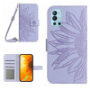 Чехол-книжка Skin Feel Sun Flower для OnePlus 10 Pro - фиолетовый
