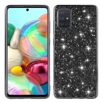 Ударозащитный чехол Glittery Powder на Samsung Galaxy A71- черный