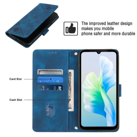 Чехол-книжка Skin-feel Embossed для Vivo S10e 5G / V23e 4G&amp;5G / Y75 4G - синий