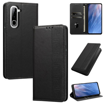 Чохол-книжка з еко-шкіри Escase з тисненим візерунком та RFID-захистом на Infinix Hot 70 — чорний