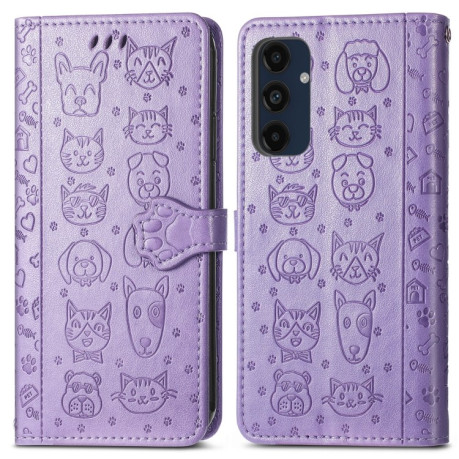 Чехол-книжка Cat and Dog для Samsung Galaxy A16 - фиолетовый