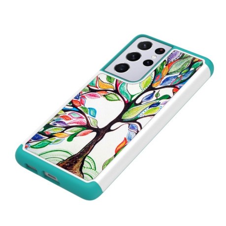 Противоударный чехол Coloured Pattern на Samsung Galaxy S21 Ultra - Colorful Tree