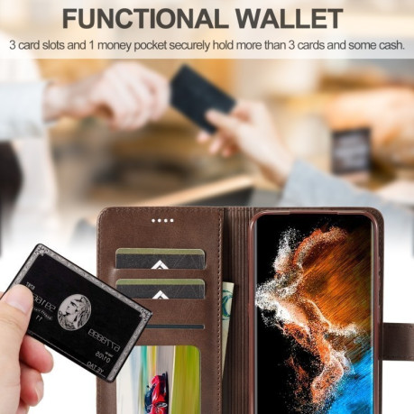 Чохол книжка LCIMEEKE Calf Texture  для Samsung Galaxy S25+ 5G - кавовий