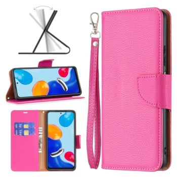 Чохол-книжка Litchi Texture Pure Color на Xiaomi Redmi Note 12S 4G / Note 11 - пурпурно-червоний