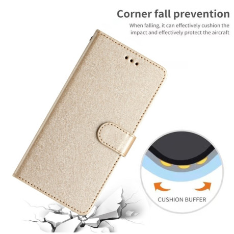 Чехол-книжка Silk Texture Horizontal Flip Leather для OnePlus 13 - золотой