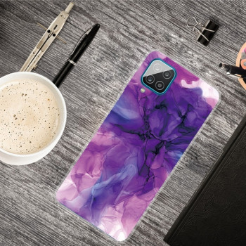 Противоударный чехол Marble Pattern для Samsung Galaxy A12 - Abstract Purple