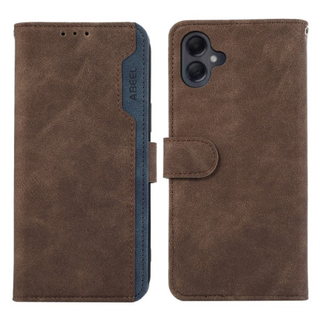 Чохол-книжка ABEEL Color Block Magnetic RFID Leather для Samsung Galaxy A06 4G - Brown-Blue