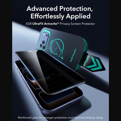 Комплект захисного скла ESR UltraFit Armorite Privacy 2-Pack для iPhone 18 Pro Max