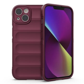 Силиконовый чехол Magic Flannel для iPhone 14 - винно-красный
