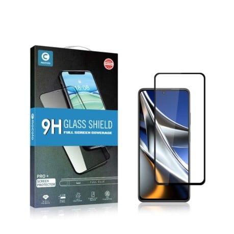 Захисне скло mocolo 0.33mm 9H 3D 3D Full Glue для Xiaomi Poco X4 Pro 5G - чорне