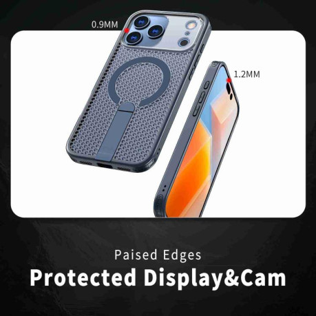 Чохол kalebol Honeycomb Cooling з MagSafe та підставкою на iPhone 17 Pro - синій