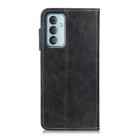 Кожаный чехол-книжка S-Type Stitching Calf для Samsung Galaxy M13 4G - черный