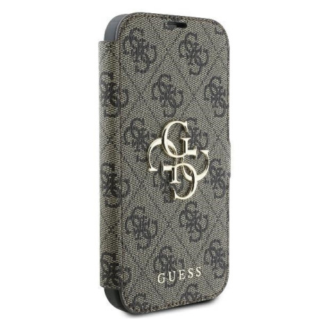 Оригінальний чохол-книжка Guess 4G Metal Logo для iPhone 16 Pro - Brown