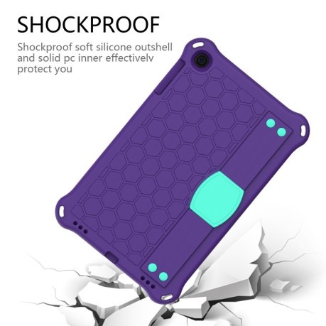 Противоударный чехол Honeycomb Design на iPad mini 5 / 4 / 3 / 2 /1 - фиолетово-зеленый