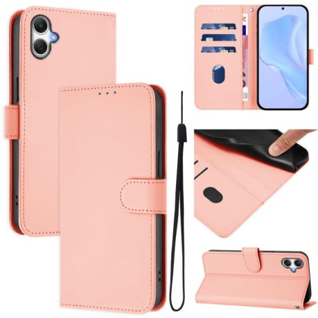 Чохол-книжка з м'яким покриттям (Skin Feel) зі шнурком на Samsung Galaxy A07 4G - рожевий
