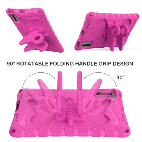 Противоударный чехол Butterfly Bracket EVA для Xiaomi Redmi Pad 2 /SE 11 2025 - пурпурно-красный