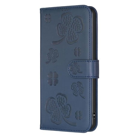 Чохол-книжка Four-leaf Clasp Embossed на Redmi Note 14 Pro 4G - синій