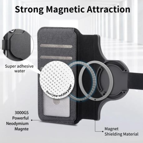 Чохол-книжка Twill Fabric з MagSafe RFID+кишенька для карт на Samsung Galaxy A07 4G / 5G - чорний