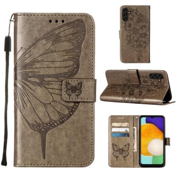 Чохол-книжка Embossed Butterfly для Samsung Galaxy A04s/A13 5G - сірий