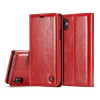 Шкіряний чохол-книжка CaseMe 003 Series Wallet Style з вбудованим магнітом на iPhone X / XS-червоний