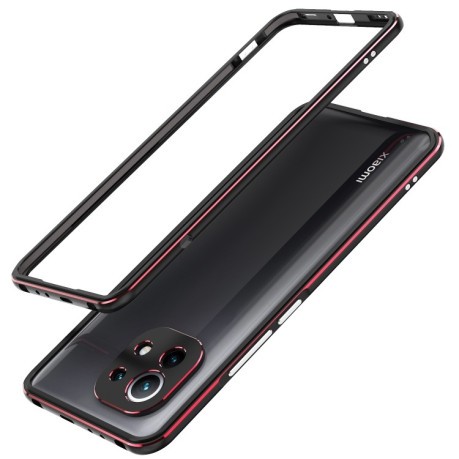 Металевий бампер Aurora Series для Xiaomi Mi 11 – чорно-червоний