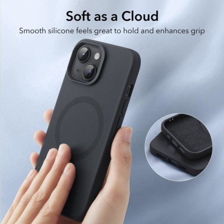 Силіконовий чохол ESR Cloud Soft with Magsafe для iPhone 15 Plus - Black